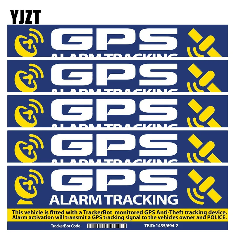 

YJZT 15CM*4.3CM 5X Reflective Car Sticker GPS ALARM TRACKING Sign Warning Mark C1-7593