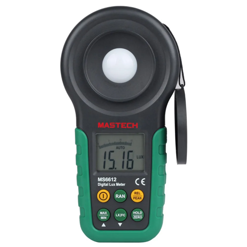 

MASTECH MS6612 Digital Light Meter Photometer Instrument Illuminometer Lamp LED Light Tester Tape Distance Measuring Tool