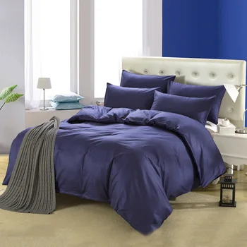 

Hotel Home Textile 3/4pcs Bedding Set Quilt Cover Bed Sheet Pillowcase Quality Pure Color Duvet Cover Set King Queen Twin Size