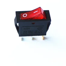 2 шт KCD3 плита электрическая сковорода кулисный переключатель с светильник ВКЛ-ВЫКЛ три фута маленький переключатель с красным светильник 15A 250V(20A 125 V