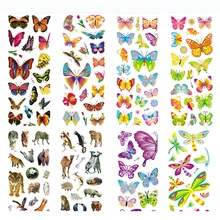 8 Sheets/set Wildlife Wild Animals Scrapbooking Bubble Puffy Tiger Lion butterfly Stickers Kids Toys Factory Direct Sales