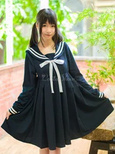 Envío Libre de talle alto Vestido de Lolita Marinero Escuela de Niñas Uniforme de Cosplay del Anime