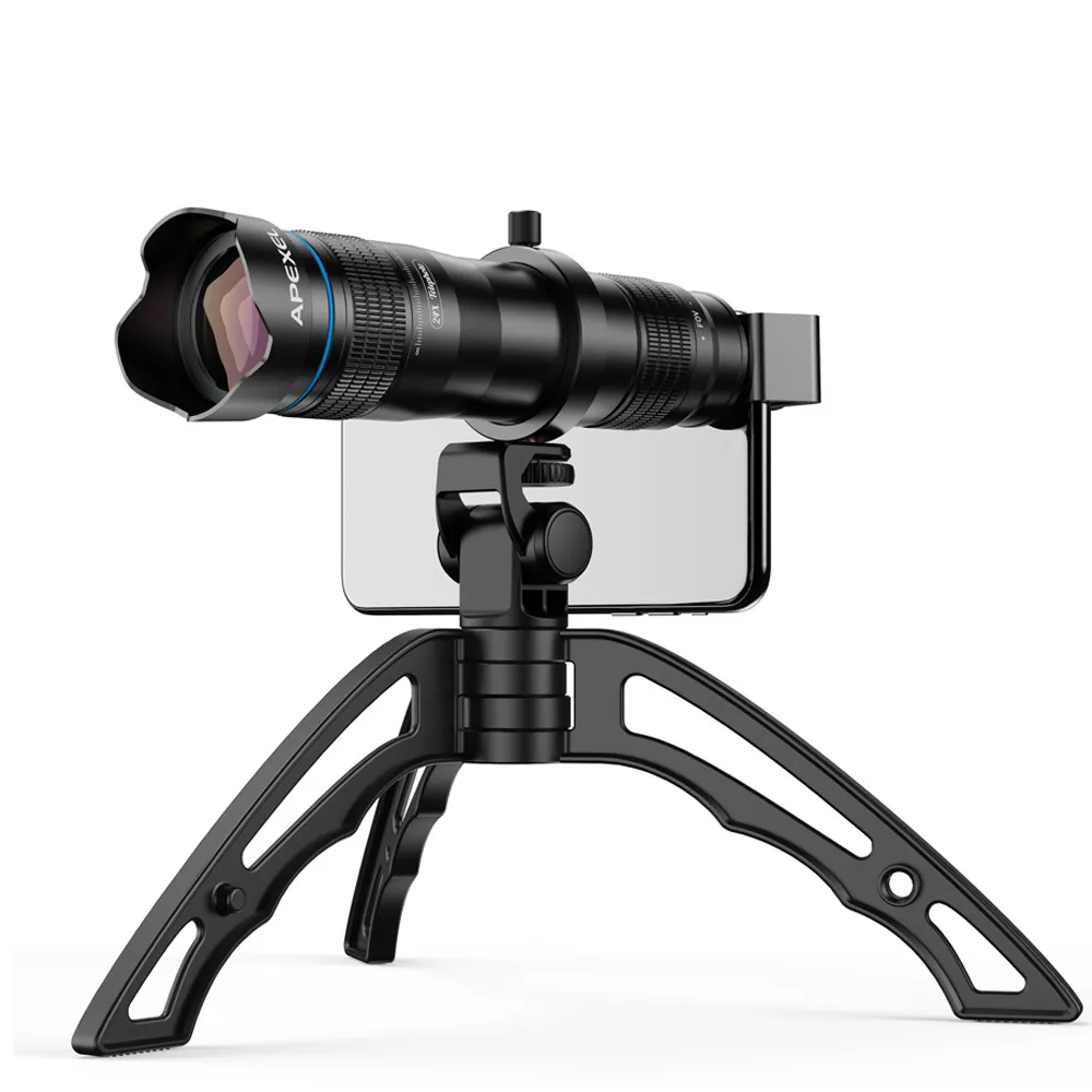 Optional HD 36X metal telescope telephoto lens monocular mobile lens+ selfie tripod for Samsung Hua