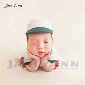 

Jane Z Ann Newborn photography clothing baby boys baseball suit hat+shirt+pants+stick+baseball studio shooting accessories