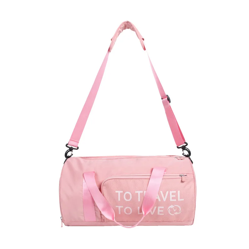 Новая розовая Женская спортивная сумка для путешествий на открытом воздухе с буквенным принтом портативный с разделителем для сухого и влажного тренировок мужской фитнес-рюкзак