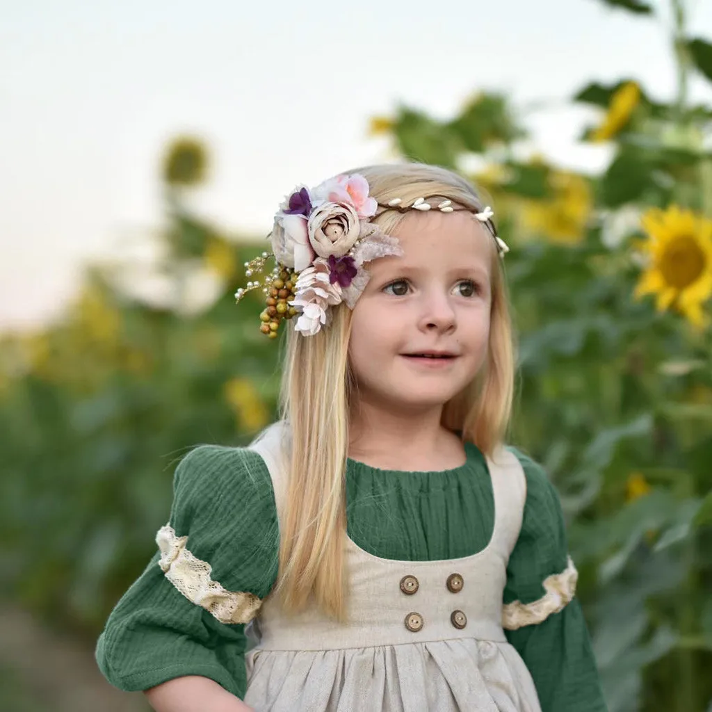 Платье для девочек Детские платья vestido однотонное платье с расклешенными