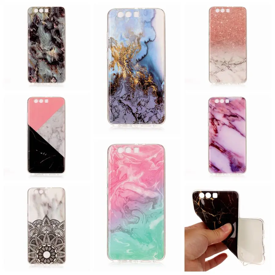 Pybth Case For Fundas Huawei P10 Plus Marble Pattern Luxury Silicone Soft TPU Phone Cover |