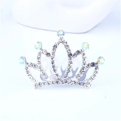 Детская украшение Корона Diademas Para Bebe кристалл тиара Корона ободки малышей Принцесса аксессуары для волос Крещение Communio - Цвет: Светло-зеленый