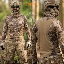 Тактическая Военная футболка, Мужская брендовая Влагоотводящая футболка с длинными рукавами, Спортивная альпинистская устойчивая к царапинам рубашка