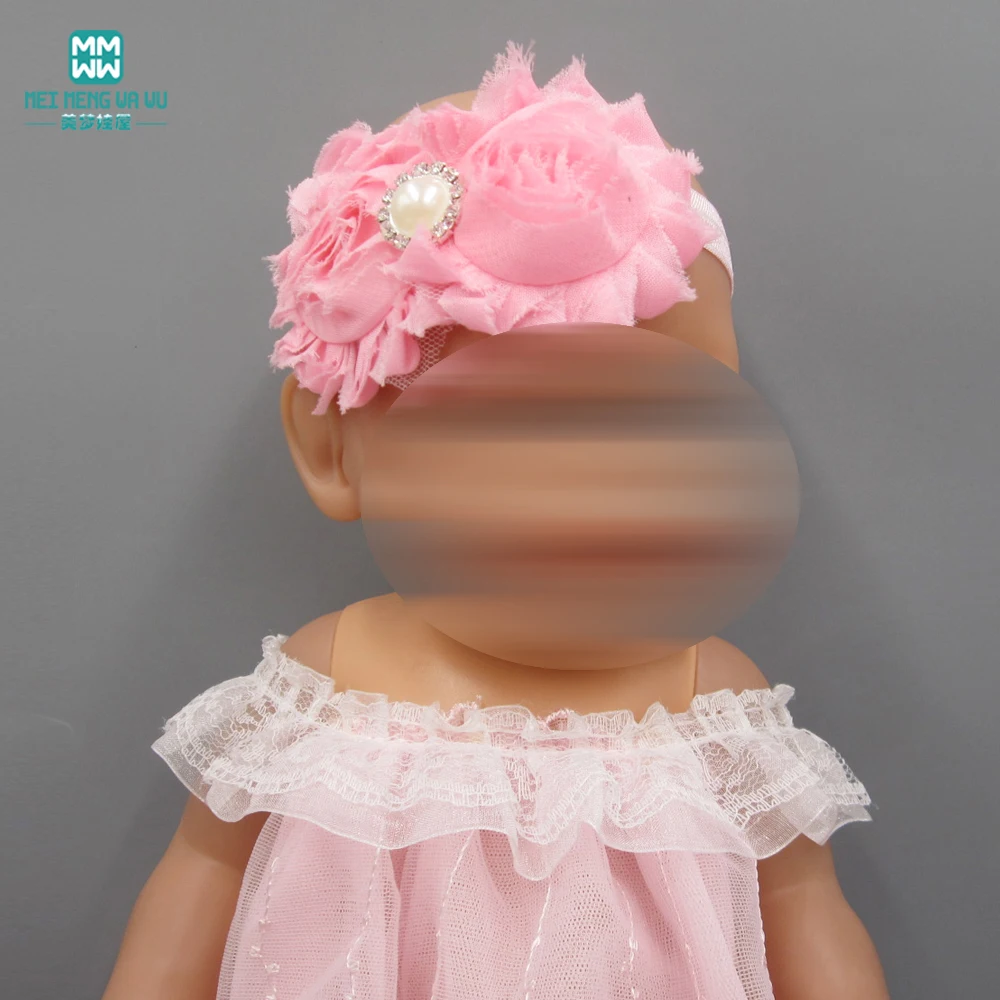 Doll accessories for 17inch 43cm baby doll hair band rose hair