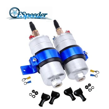 

ESPEEDER Universal Fuel Pump 0580254044 300LPH External Fuel Pump With Aluminum Alloys Double Fuel Pump Brankets Blue