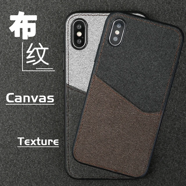 Special Price Canvas Phone Case For iPhone X 10 5 5SE 6 6S 7 8 Plus Soft TPU Edge Color Stitching Card Slot Design Waterproof Back Cover