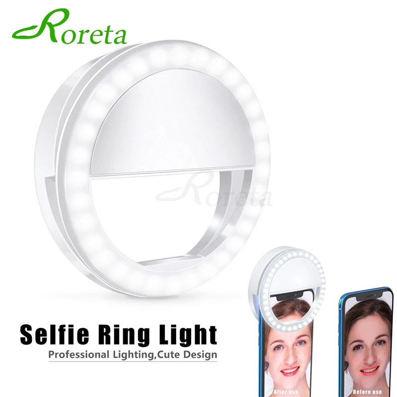 

Roreta Mobile phone Selfie Ring Light LED Portable Clip Enhancing Photography Flash Night Selfie Supplementary Lighting Light