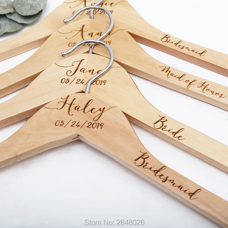 Personalized Village Engraved Bride Groom Wooden Wedding Dress