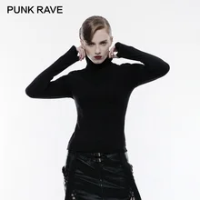 Панк рейв женский поддельный из двух частей глубокий v-образный вырез Футболка Повседневная сексуальная с длинным рукавом Панк Рубашки мягкие трикотажные короткие весна осень топы тройник