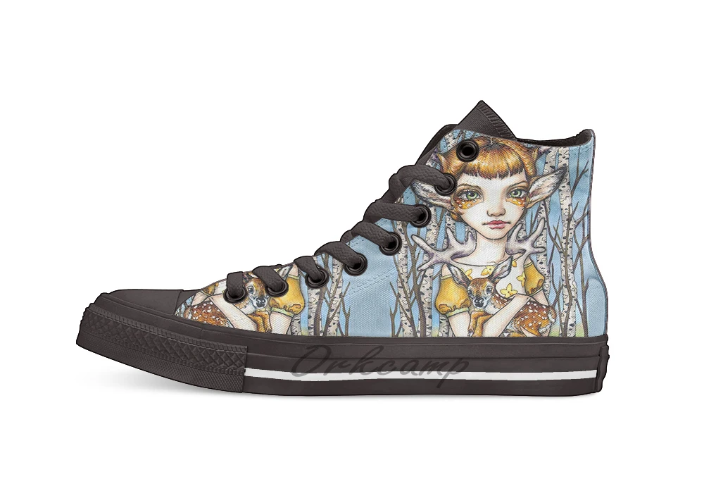 

Deer Dorothy Unisex High Top Canvas flat Casual Custom shoes Drop Shipping