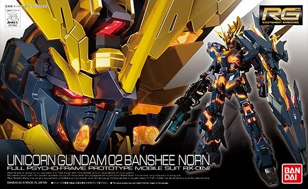 Bandai Gundam 1/144 RG единорог Gundam 02 BANSHEE норн мобильный костюм сборки модель Наборы фигурки Детские игрушки