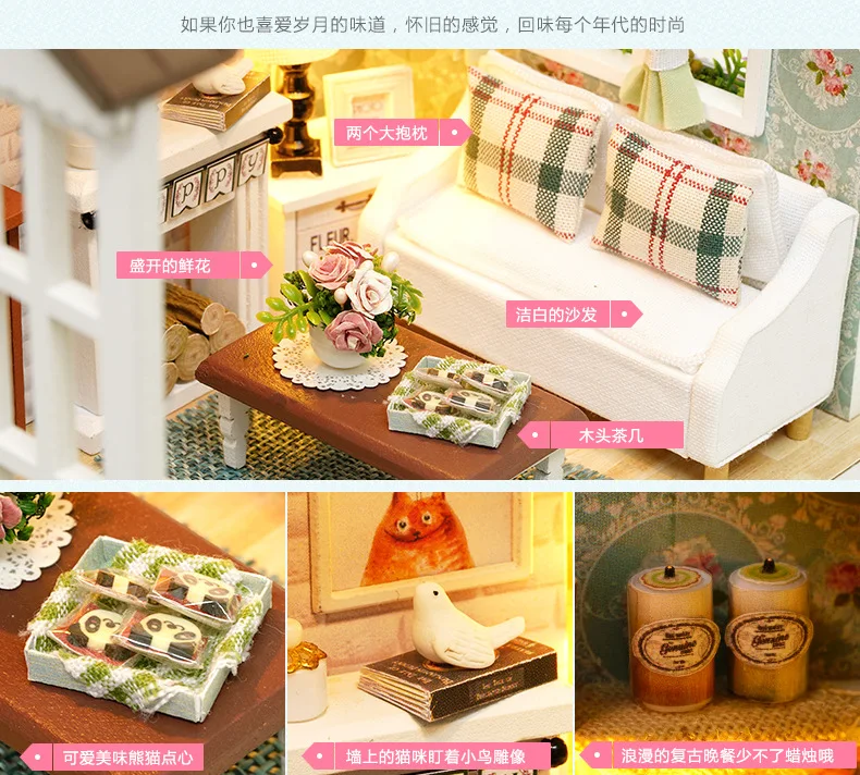 Fine furniture DIY Doll House Wodden Miniatura Doll Houses Furniture Kit Puzzle Handmade Dollhouse Toys For Children girl gift08 Fine furniture DIY Doll House Wodden Miniatura Doll Houses Furniture Kit Puzzle Handmade Dollhouse Toys For Children girl gift08