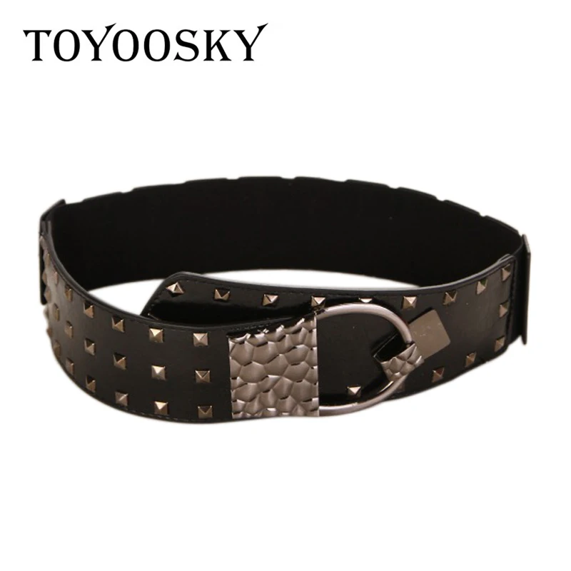 

2018 New Arrival PU Leather Cummerbund Wide Belt for Women Solid Ceinture Femme Fashion Women's Belt Dresses TOYOOSKY