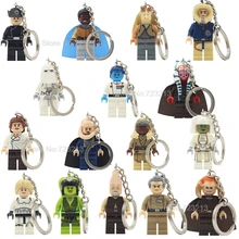 Star Wars Luke jar jar binks Oola Saesee Tiin Figura Keychain Bib Fortuna Thrawn Lando Tarkin Ki Adi Blocos de Construção de Brinquedos Modelo