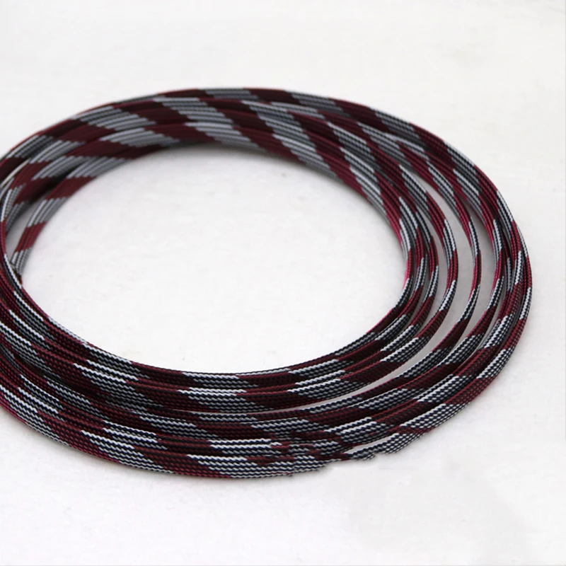 

1-50Meters Black & White & Pink Snakeskin Mesh Wire Protecting Nylon Tight PET Expandable Insulation Sheathing Braided Sleeves
