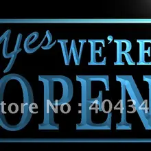 LB366-да, мы открываем кафе, ресторан, световой знак, домашний декор, ремесла