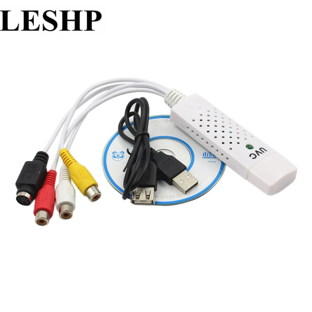 Портативный USB адаптер для захвата аудио LESHP Easycap 2 0 преобразователь VHS в DVD