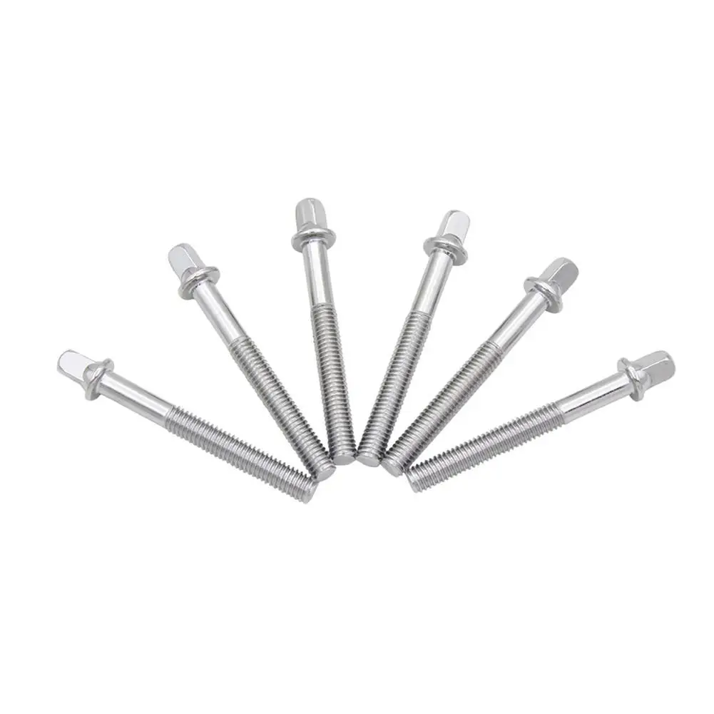 

6pcs/pack Snare Drum Tension Rods Short Screws Bolts Hand Musical Percussion Instrument Replacement Parts Accessories