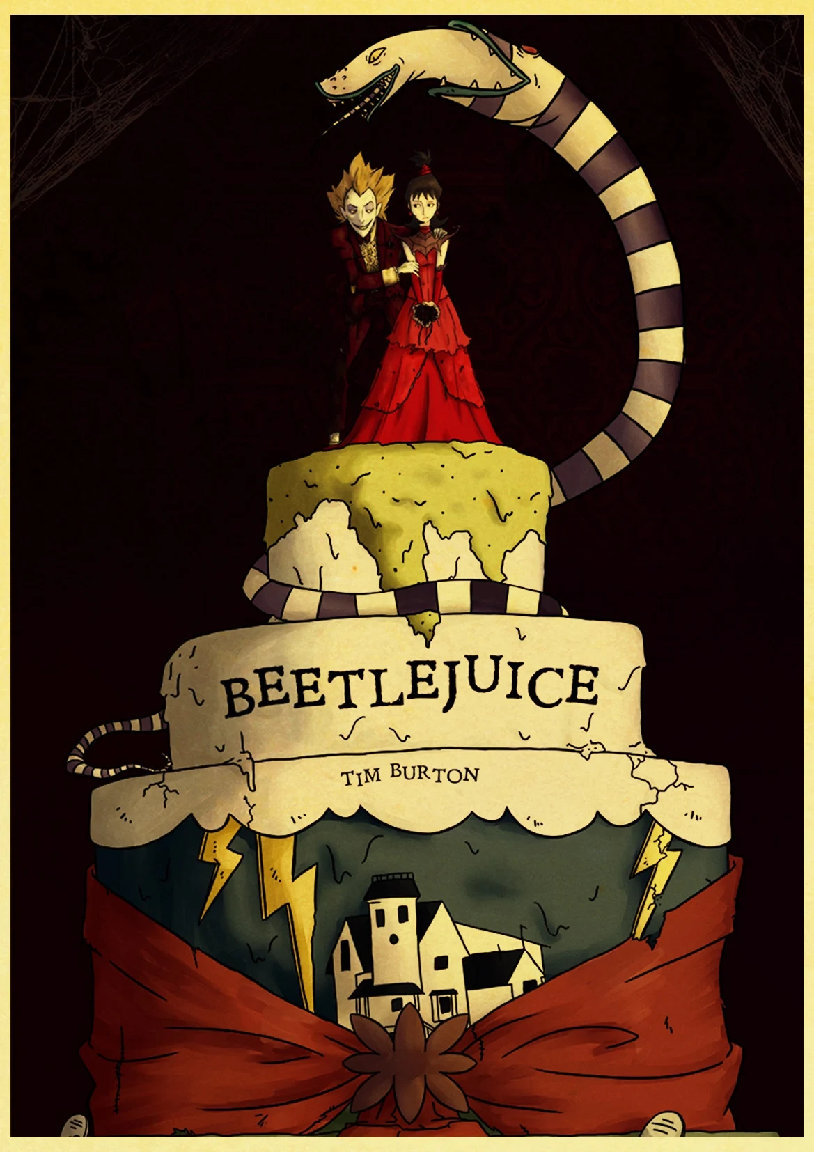 ВИНТАЖНЫЙ ПЛАКАТ классический фильм ужасов Beetlejuice плакаты табличка настенная живопись для бара паба дом с привидениями