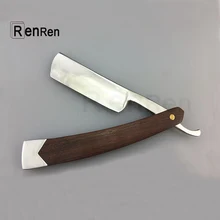 Безопасная бритва с прямым краем, складной нож, Парикмахерская бритва, инструмент с деревянной ручкой