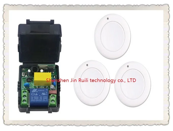 

New multi-function output mode AC 220 V 1CH Wireless Remote Control Switch System Receiver & 3*White wall Panel Sticky Remote