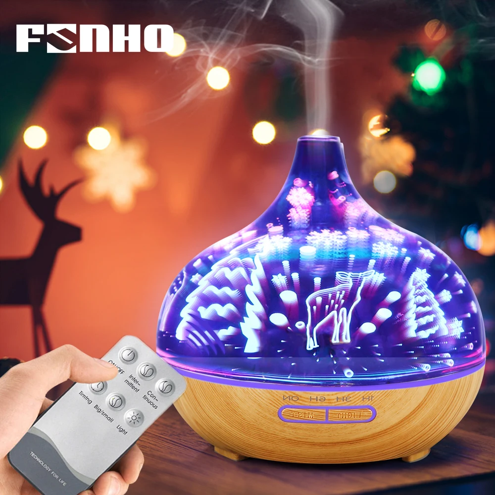 

FUNHO 400ml 3D Deer Aroma Aiffuser Remote Control Air Humidifier Essential Oil Humidificador 7 LED Color Light for Home