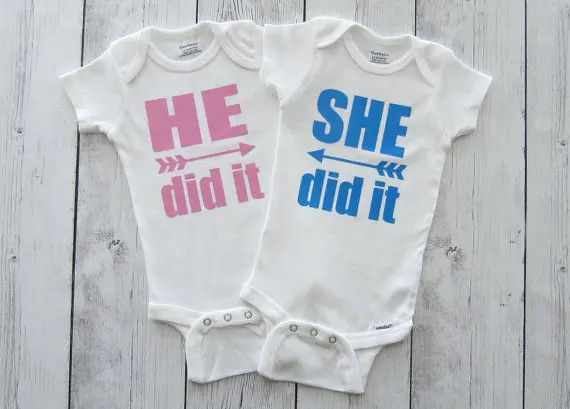 Индивидуальный комбинезон Twins He did it She для новорожденного младенца наряд рубашка