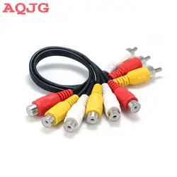 Новинка; Лидер продаж 3 RCA Мужской до 6 RCA Штекер Splitter Audio ТВ DVD видео адаптер av-кабель 3 RCA Мужской до 6 rca штекер