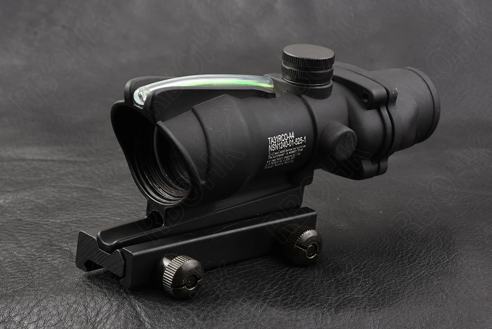 

tactical trijicon ACOG style 1X32 Tactical Red Dot Sight Real Green Fiber Optic Rifle scope with 20 mm picatinny Rail M2284