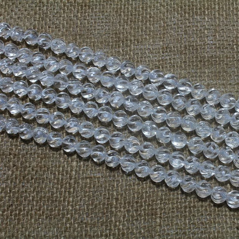 

6 8 10mm Natural Round Clear White Quartz Crystal S Carved Fine Gemstone Loose Beads For Necklace Bracelet DIY Jewelry Making