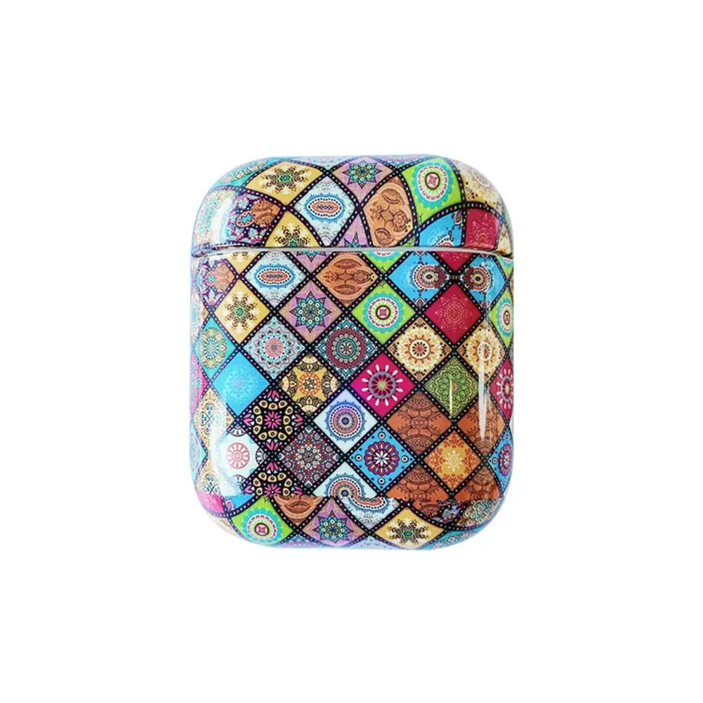 Case For Airpods Apple Wireless Bluetooth Headset Retro Style Vintage Ethnic All Inclusive PC Water Stickers Hard Shell