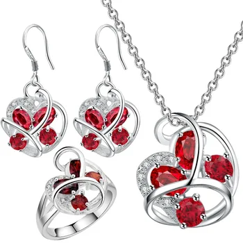 

Pendant necklace Earrings ring 925 European all-match Crystal jewelry jewelry set katami new suit brinco wedding