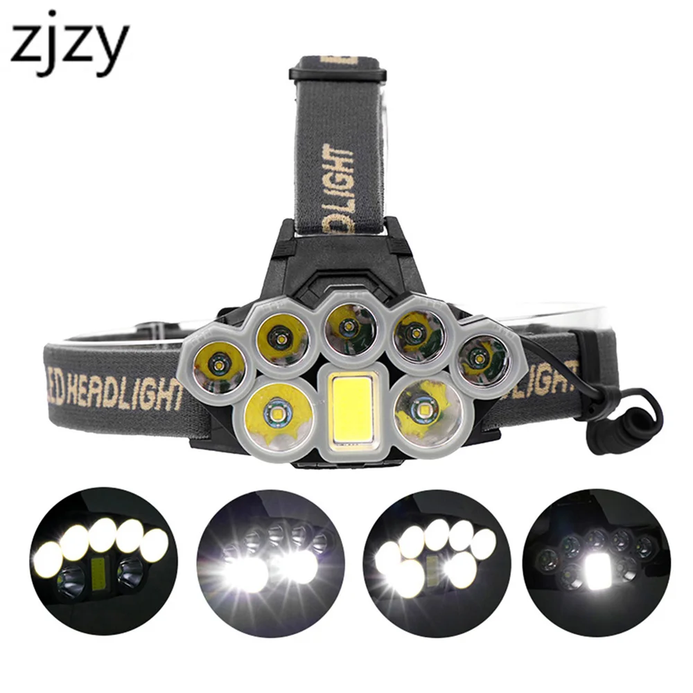 

9000 Lumens Headlamp Flashlight USB Rechargeable Flashlight Super Bright Headlight IP65 Waterproof Helmet Light for Camping