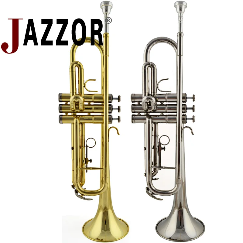 Плоская Золотая лакированная труба JAZZOR JBTR 300 B с ремешком золотого/серебряного
