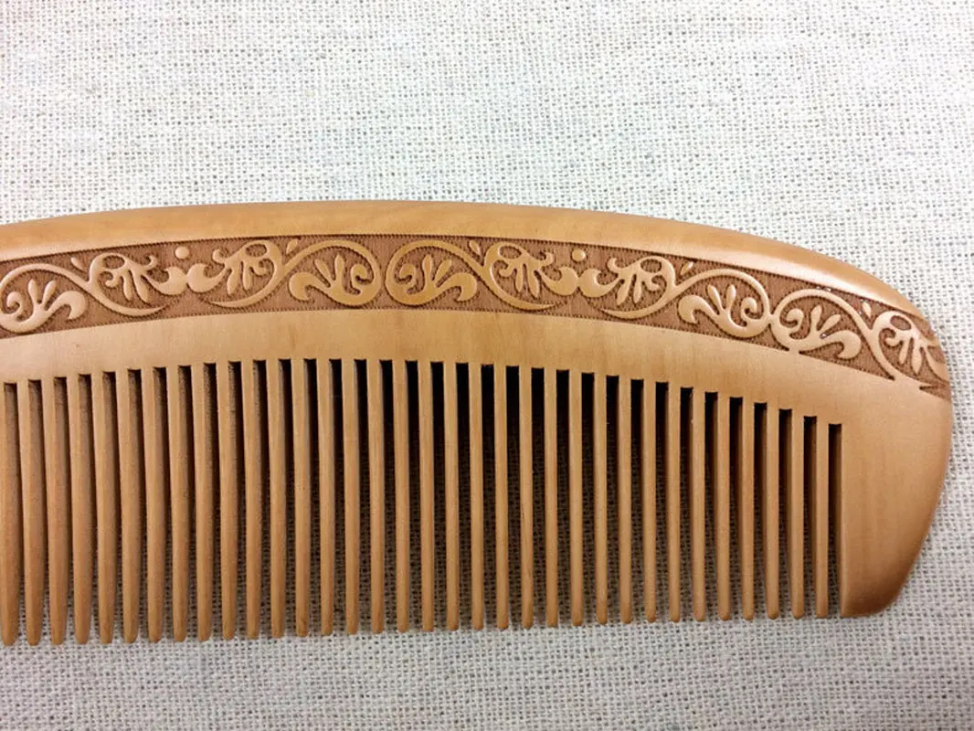 Модный натуральный широкий зуб персиковый деревянный гребень здоровый без статического массажа для волос деревянный гребень Китайский традиционный инструмент для стрижки