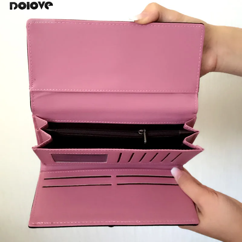 DOLOV ретро матовый Европа и Южная Корея Модный кошелек Дамский Длинный кошелек с отделением для карт Студенческая сумочка