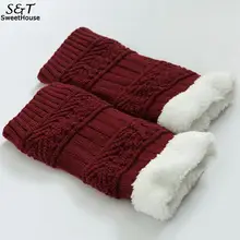 Женские Модные Лоскутные плотные теплые эластичные вязаные повседневные ботинки, носки, сохраняющие тепло, украшение