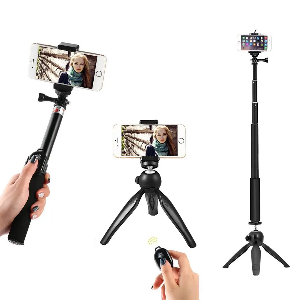 

Gopro Stick Bluetooth Remote Control Selfie For iPhone X 8 For Huawei For Samsung S10 + 9 NOTE Smartphone Tripod Mount Adapter
