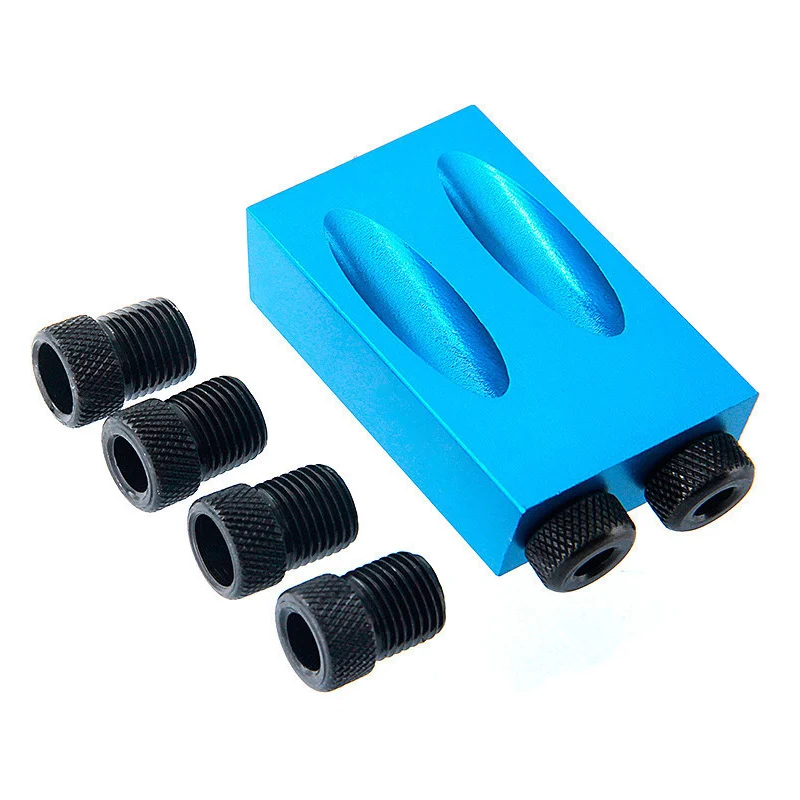 

Newly Pocket Hole Jig Kit with 6-10mm Drive Adapter for Woodworking Angle Drilling Holes Guide XSD88