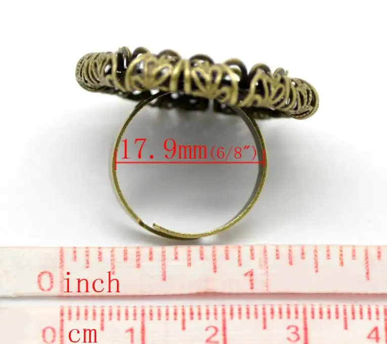 

8SEASONS 10PCs Antique Bronze Adjustable Ring Base Blank Findings 18.3mm (US 8),(Fit 18mm Dia.) (B21004)