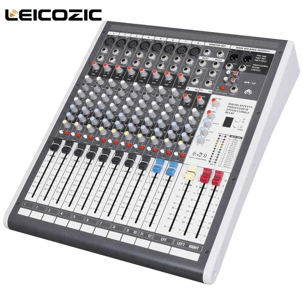 

Leicozic HM12 8 Channel professional mixer mixing console +48V phantom power digital effects processor dj console mixer pro live