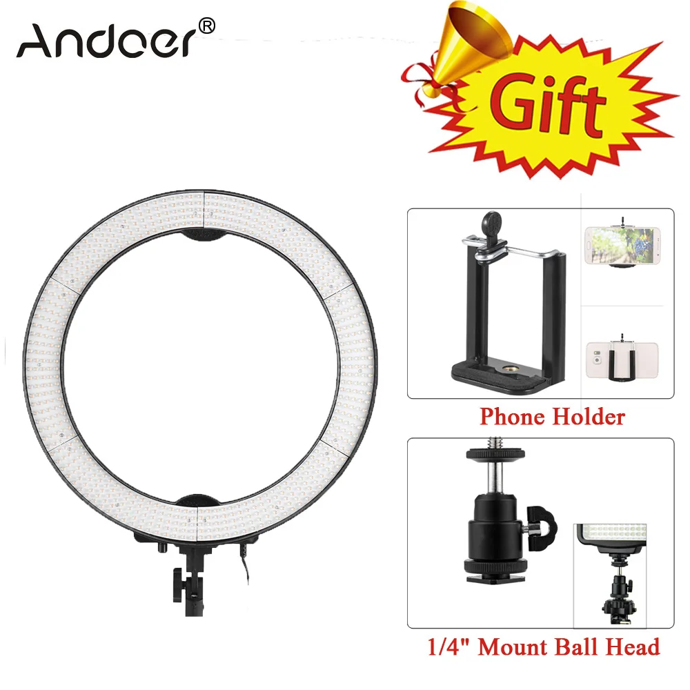 bilder für Andoer LA-650D 5500 Karat 40 Watt Led-ringlicht Digitalen Fotohintergrund Studio mit 600LED Lichter Handyhalter Weiche Stoffbeutel bilder für Andoer LA-650D 5500 Karat 40 Watt Led-ringlicht Digitalen Fotohintergrund Studio mit 600LED Lichter Handyhalter Weiche Stoffbeutel