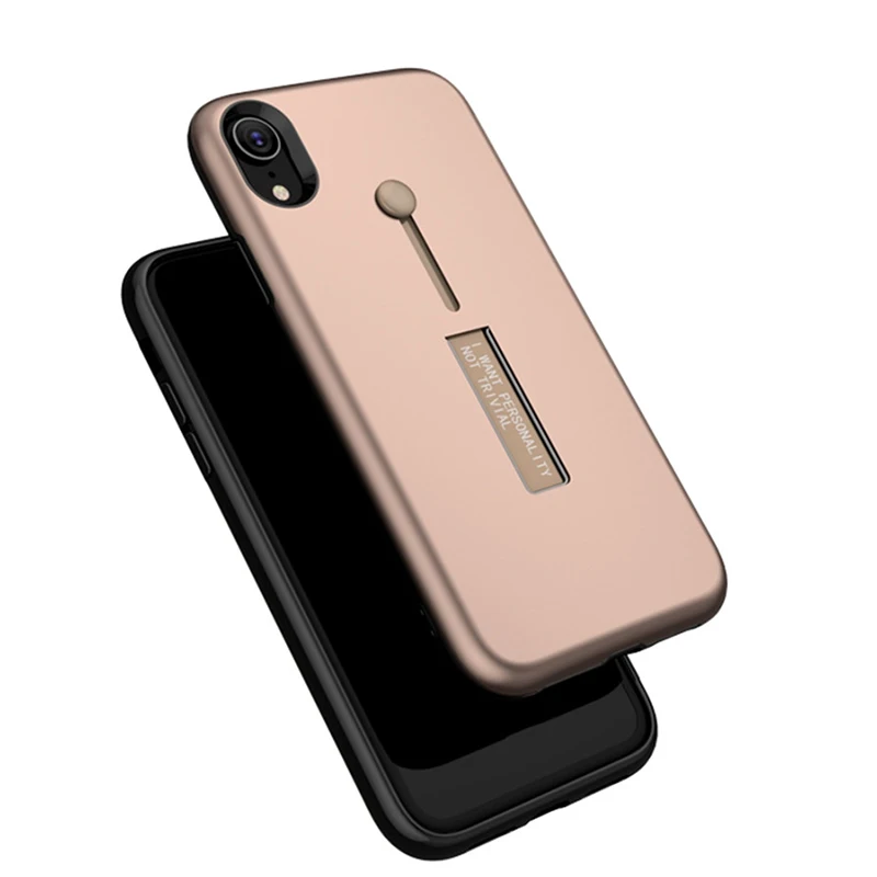

500PCS Fashion Kickstand Case For iPhone XR X XS Max 8 7 Plus 6 6S SE 5 5S Finger Loop Strap Cover Armor Shockproof Back Cases