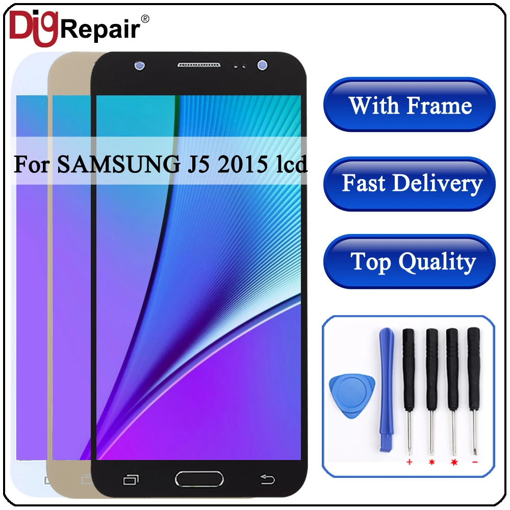 

For SAMSUNG Galaxy J5 2015 Display J500F J500FN J5008 Touch Screen Digitizer with Frame Screen J5 lcd For Samsung j5 2015 LCD